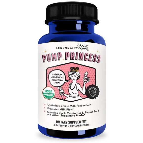 Legendairy Milk Pump Princess 1800 mg Black Seed Hinojo y Eneldo Orgánicos 60 Cápsulas Veganas Suplemento Lactancia Materna