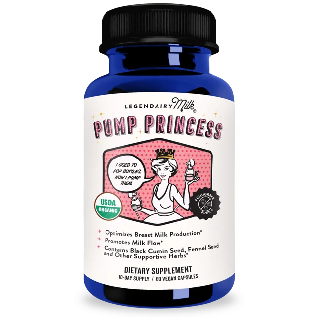 Legendairy Milk Pump Princess 1800 mg Black Seed Hinojo y Eneldo Orgánicos 60 Cápsulas Veganas Suplemento Lactancia Materna