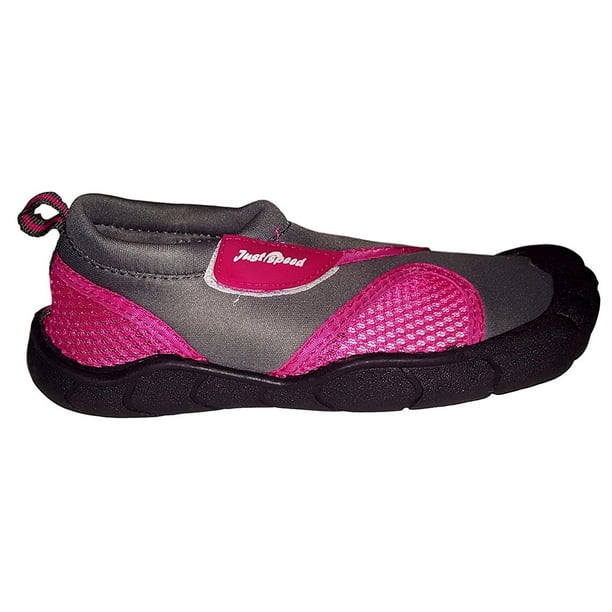 Ladies Toe Design Aqua Sock Water Shoes Adjustable Strap (0, Fushia