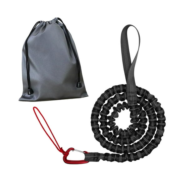 Bike Bungee Tow Rope Pull Rope Safety Equipment Behind Attachment Portable Nylon Traction Rope Road Bike Elastic Leash Belt for Friends black
