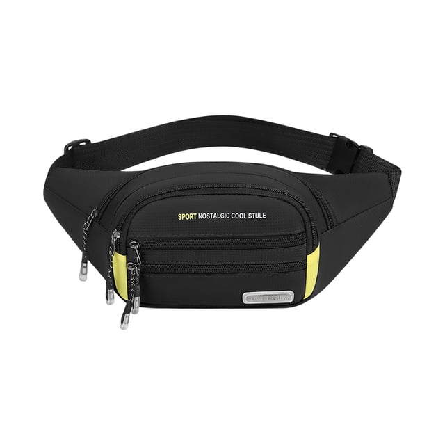 Black Crossbody Backpack Crafted From Durable Waterproof Nylon With Adjustable Shoulder Strap Spacious Internal Compartment And Convenient Headphone Port For Daily Use