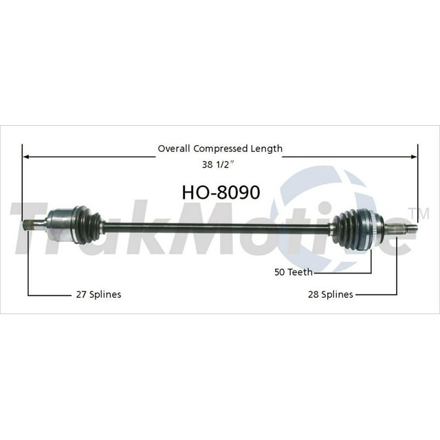 TrakMotive CV Axle Shaft HO-8090 Premium; OEM Replacement