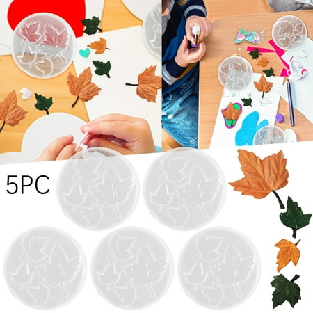 

MIARHB 5PCS Maple Leaf Drop Glue Tool Size Maple Leaf Fall Modeling Soft Pottery Clay Drop Glue Tool