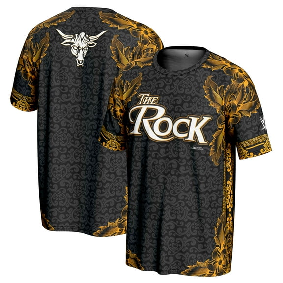 Men's ProSphere Black The Rock Golden Paisley T-Shirt