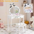 thumbnail image 6 of Ktaxon 2-1 Kids' Vanity Table Set with Lighted Mirror, Girl Princess Makeup Table,Children's Toy Furniture, White, 6 of 9