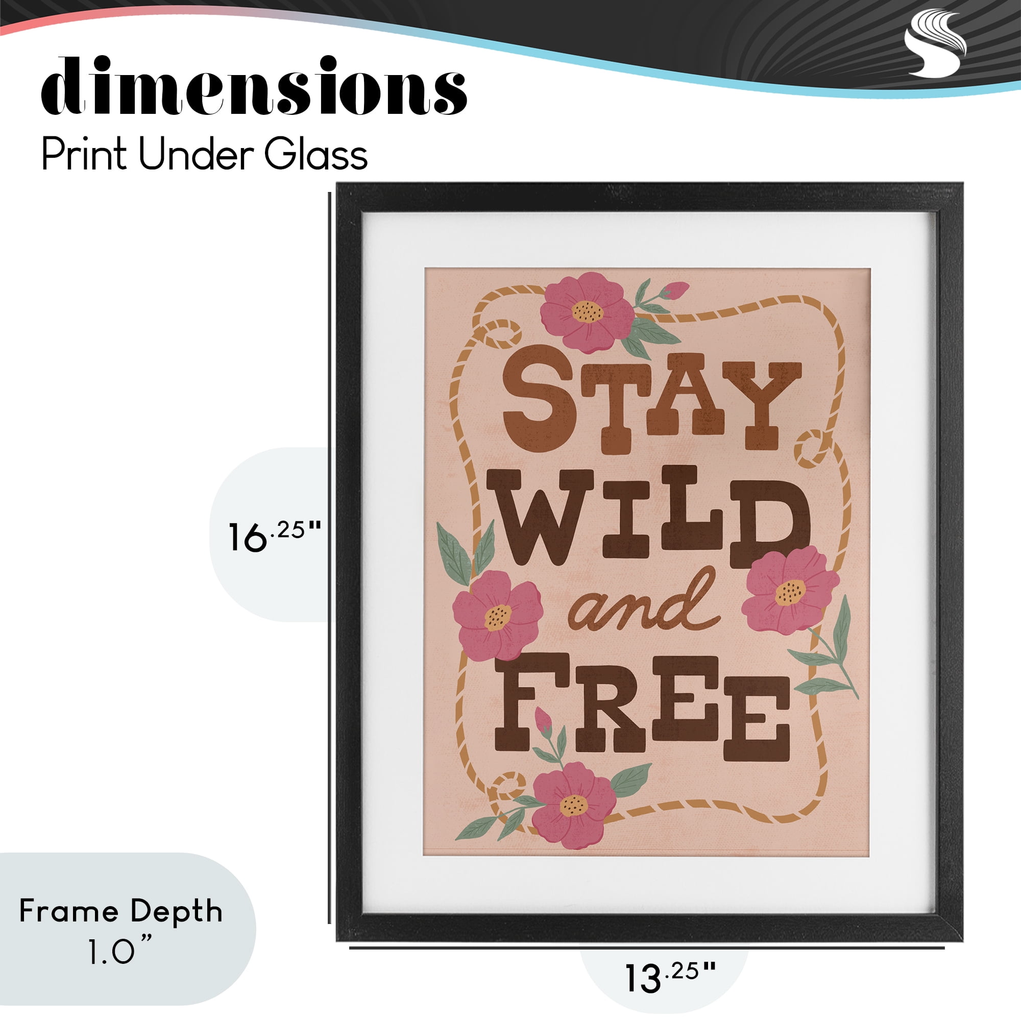 Stupell Industries Wild & Free Boho Girl Black Framed Print Under Glass, design by Nina Seven