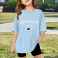 thumbnail image 2 of Glisme Girls Tops Size 5-6 Years Graphic Tee Print Casual Comfortable Daily Wear T-Shirts Relaxed Fit Light Blue Tee, 2 of 4