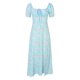 thumbnail image 1 of WILLBEST Vestidos con Curvas para Mujer, Vestidos Casuales de Verano para Mujer, de Manga Corta, con Cuello Cuadrado y Abertura Midi Grande, 1 of 2
