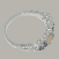 thumbnail image 4 of LBG British Made 925 Sterling Silver Natural Tanzanite & Opal Womens Band Ring - 33 size options - Size 10.5, 4 of 6