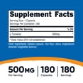 thumbnail image 5 of Nutricost L-Tyrosine 500mg, 180 Capsules - Non-GMO & Gluten Free Supplement, 5 of 5