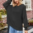 thumbnail image 4 of Lovskoo 2024 Sweaters for Women Winter Trendy Long Sleeve Round Neck Loose Fitting Pullover Sweater Black, 4 of 7