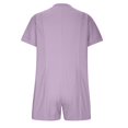 thumbnail image 5 of GILIGEGE Rompers for Women 2025 Summer Casual V Neck Button Down Short Sleeve Romper Overalls Shorts with Pockets Beach Vacation Outfits Short Rompers Tshirt Shorts Dressy Jumpsuits Casual Trendy, 5 of 7