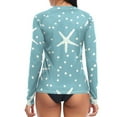 thumbnail image 2 of joogoo Womens UPF 50+ Rash Guard Starfish Polka Dot Long Sleeve UV Protection Sun Shirts Tops XS, 2 of 7