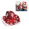 thumbnail image 2 of Glittering Christmas Cowboy Hat for Holiday Celebration Carnival Party Headwear Festival Accessories Cosplay Cowgirl Hat, 2 of 6