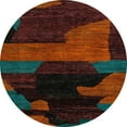 thumbnail image 1 of Ahgly Company Machine Washable Indoor Round Abstract Red Area Rugs, 4' Round, 1 of 7