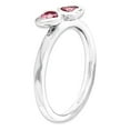 thumbnail image 3 of Pink Tourmaline Double Heart Ring 2/5 Carat (Ctw) in Sterling Silver, 3 of 4