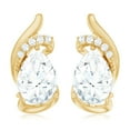thumbnail image 2 of Rosec Jewels Lab Diamond Stud Earrings - 5X7 mm Pear Shape Diamond Earrings for Mothers Day - 1 Ct - EF-VS Grade, 18K Yellow Gold, 2 of 7