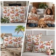 thumbnail image 5 of Thanksgiving Pumpkin Outdoor Waterproof Pillow Covers, White Orange Fall Leaves Country Decorative Square Throw Pillowcase Sofa Cushion Sham for Patio/Couch/Chair, 18"x18" 2 Pack, 5 of 8