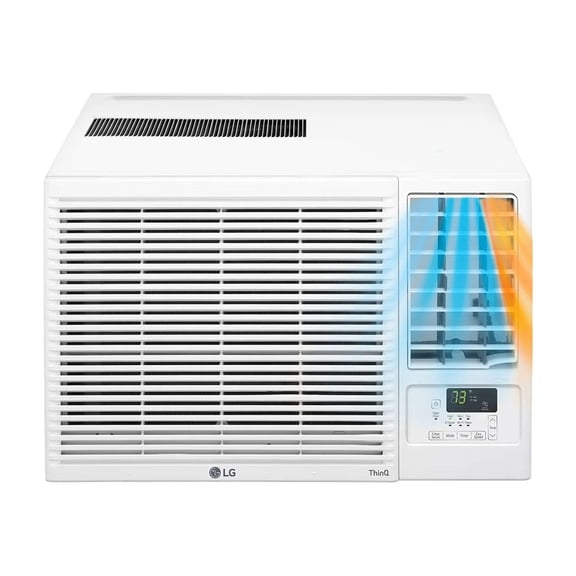 LG 18,000 BTU 230V Window-Mounted Air Conditioner with 12,000 BTU Supplemental Heat Function, LW1823HR