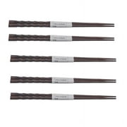 Fridja Wooden Chopsticks Reusable Dishwasher Safe 5 Pairs Chinese Asian Korea Wood Handmade Chopstick Natural Healthy for Cooking Eating Restaurants Gourmets Noodles Portable Long Brown