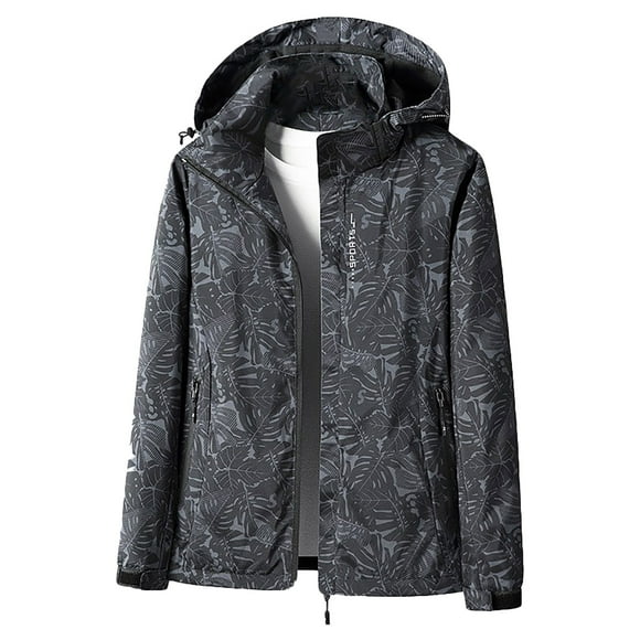 DDAPJ pyju Womens Printed Rain Jacket Lightweight Waterproof Hooded Raincoat Zip Up Softshell Windbreaker Outdoor Hiking Travel Jackets with Pockets Clearance Sales Today