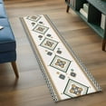 thumbnail image 3 of Beige Boho 2'x6' Runner Rugs for Hallway Kitchen Bedside Non Slip Washable, Vintage Ethnic Tribe Abstract Art Retro Entryway Rug Runners with Rubber Backing, Long Carpet Runner for Laundry Room, 3 of 8