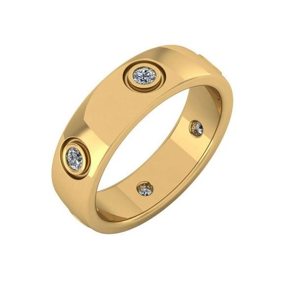 3/4Ct Round Natural Diamond Domed Anniversary Wedding Eternity Band Ring 10k Gold KL I1 KL I1