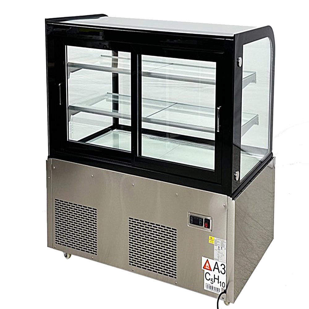 48" Commercial Refrigerated Bakery Display Case, Curved Glass Cake Showcase Refrigerator, LED Lighting, NSF Certified