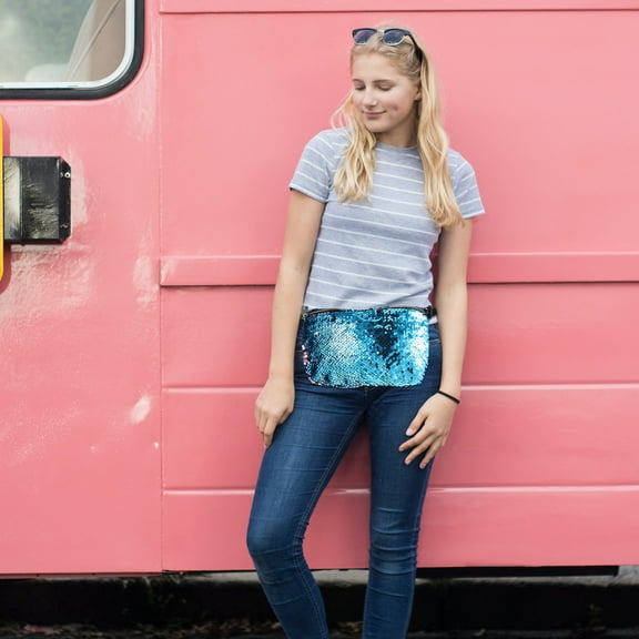 YOSADIER Sequins Waist Bag For Women Lightweight Fanny Pack With Design For Outdoor Activities Casual Use And Travel