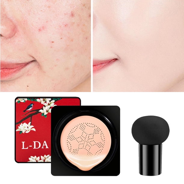 Cojín de aire de seta, crema BB, cubierta Natural, Base hidratante brillante, Base de maquillaje facial, cojín, Base líquida , blanco shamjiam Base de colchón de aire