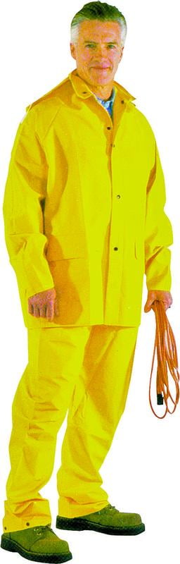 SRS3/111-XL 3-Piece Heavy Duty Rainsuits, X-Large, Polyester, PVC, Yellow