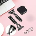 thumbnail image 5 of TECH CIRCLE for Apple Watch Bling Band 42mm 44mm 45mm 49mm iWatch Ultra 2/1 Series SE 9 8 7 6 5 4 3 2 1,Dressy Jewelry Diamond Rhinestone Stylish Metal Wristband Strap for Girls Women,Black, 5 of 5
