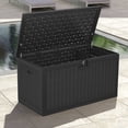 thumbnail image 4 of DEXTRUS 230 Gallon Outdoor Resin Deck Box with Divider & Side Handles, Weatherproof & Lockable Patio Furniture Storage, Black, 4 of 8