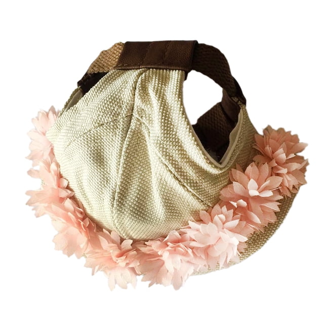 Gorra de Béisbol Deportiva de Ala Grande para Mascotas, , Perros, , Gorra de Béisbol, Visera Sunbonnet, Poliéster - Flores , L L Yuyangstore Sombrero de perro