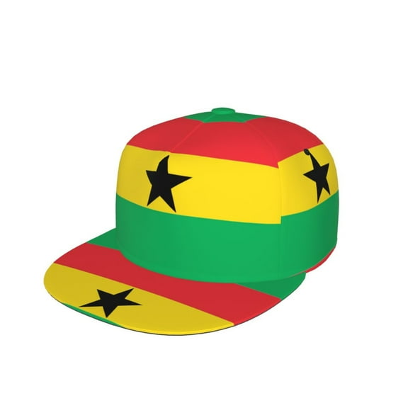 Men Women Ghanaians-Flag Flat Bill Hip Hop Visor Snapback Hat Adjustable Baseball Cap
