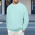 thumbnail image 2 of JTieacloth Long Sleeve Sweaters Men's Knit Sweater Coat Winter Warm Soft Long Sleeve Round Neck Casual Pullover Oversized Cozy Outwear(Green), 2 of 5