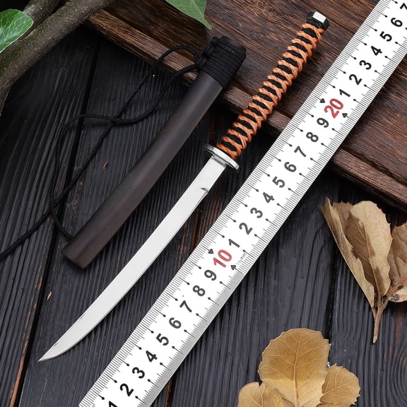 Portable Pocket knife High hardness Stainless steel fixed blade with sheath, Outdoor fruit knife and meat cleaver Multifunctional camping survival knife