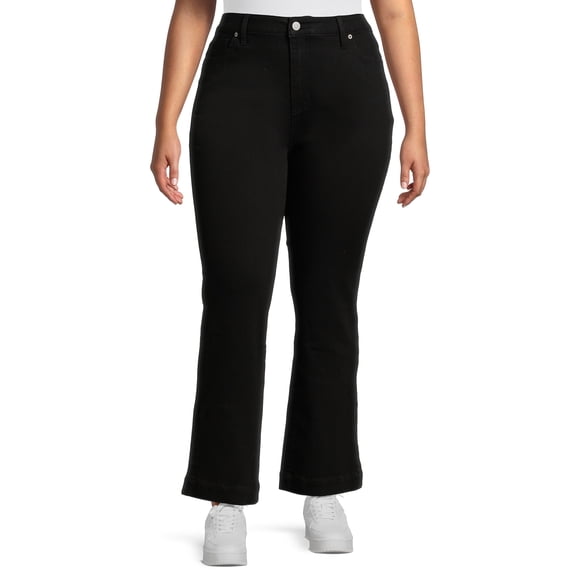 Terra & Sky Women's Plus Size Bootcut Side Slit Jeans, 31" Inseam, Sizes 16W-24W