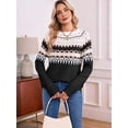 thumbnail image 4 of Women'S Casual Vintage Sweater Raglan Sleeve Crew Neck Knit Pullover Comfortable Warm Autumn Top Black L, 4 of 8