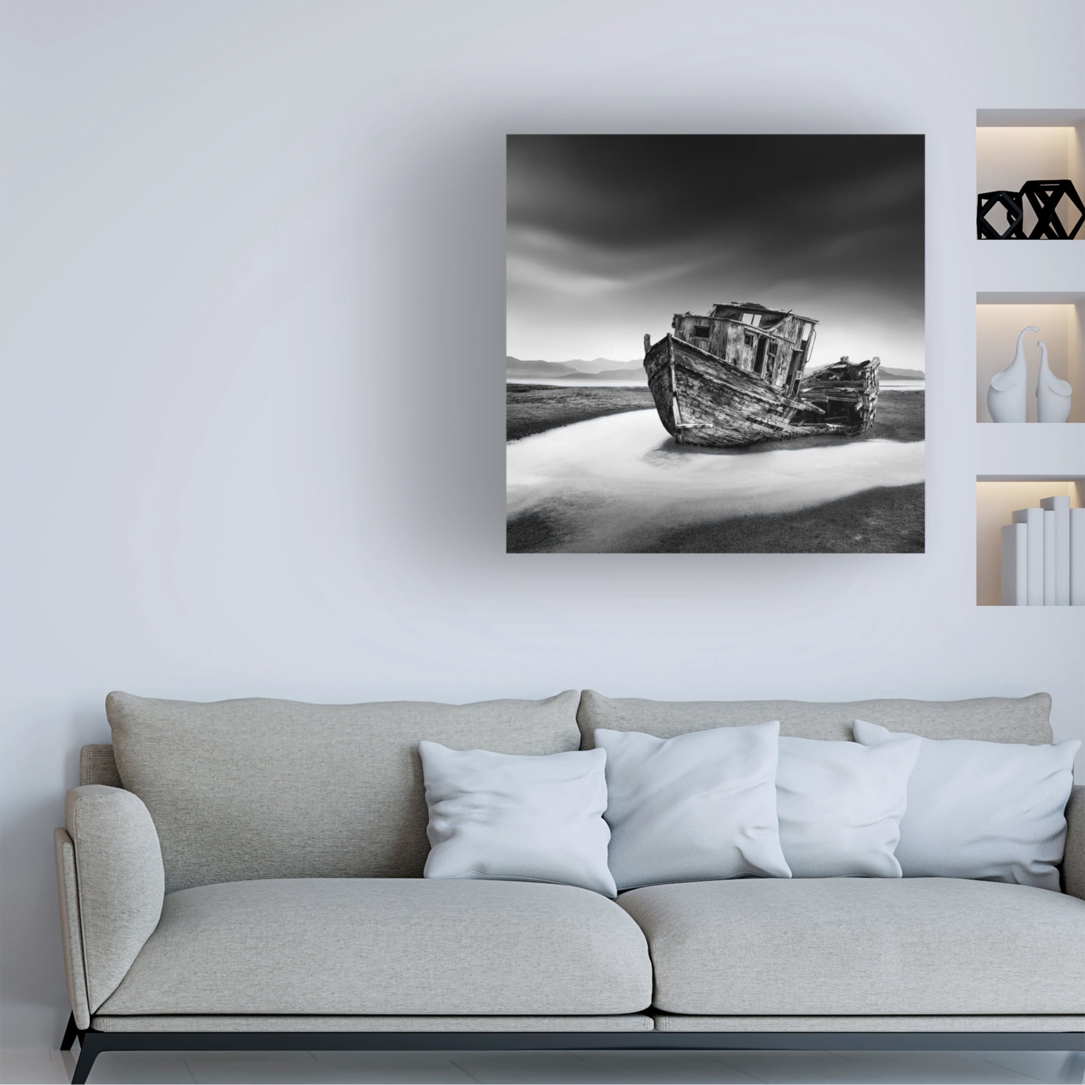 Canvas Wall Art - George Digalakis 'Dangerous Sea' Wall Art for Living Room, Bedroom, or Office D?cor by Trademark Fine Art - 18 x 18 Inches
