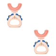 thumbnail image 4 of Jumpingount Cepillos de manuales en forma de U para niños pequeños, herramienta de limpieza de de 360 grados con mango, cepillos de plástico Rosa Typ 2 2Conjunto, 4 of 6