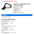 thumbnail image 2 of Right Mirror - Compatible with 2015 - 2018 NX300h 2016 2017, 2 of 2