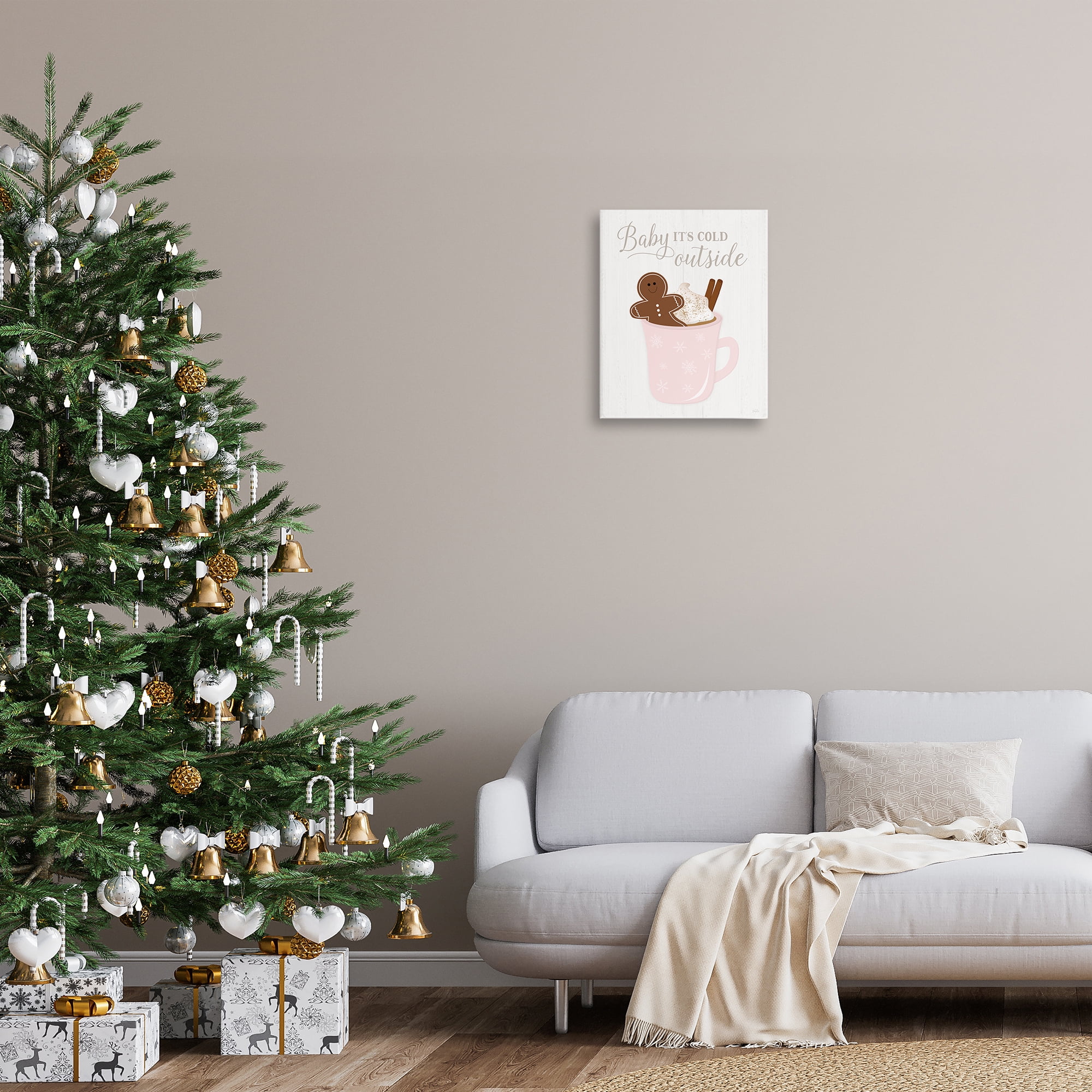 Stupell Industries Cold Outside Cocoa Holiday Painting Gallery Wrapped Canvas Art Prints Wall Art, 16 x 20