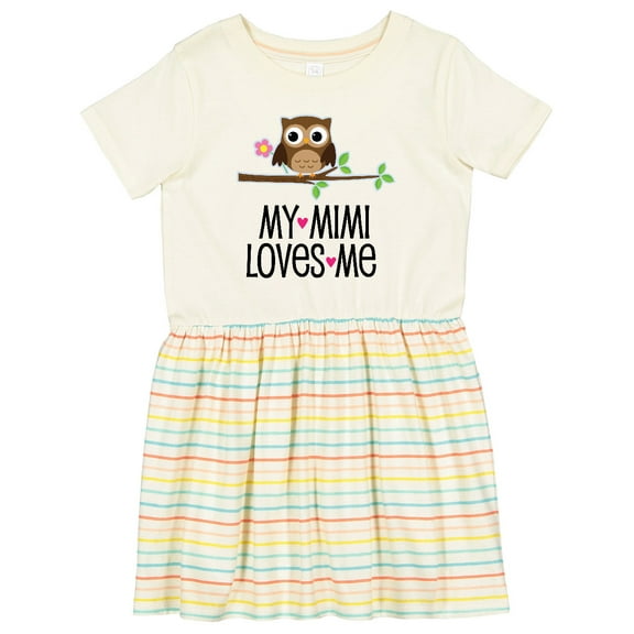Inktastic My Mimi Loves Me Girls Owl Girls Toddler Dress