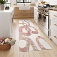 thumbnail image 2 of Hasoo 2' x 6' Pink Runner for Hallway Soft Abstract Geometric Line Area Rug Non Slip Stain Resistant Carpet, 2 of 6