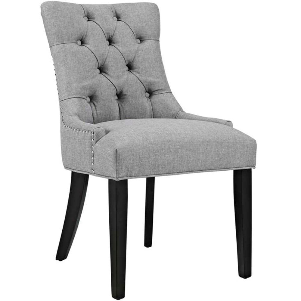 Modway Regent 20.5" Tufted Fabric and Solid Wood Dining Chair in Light Gray