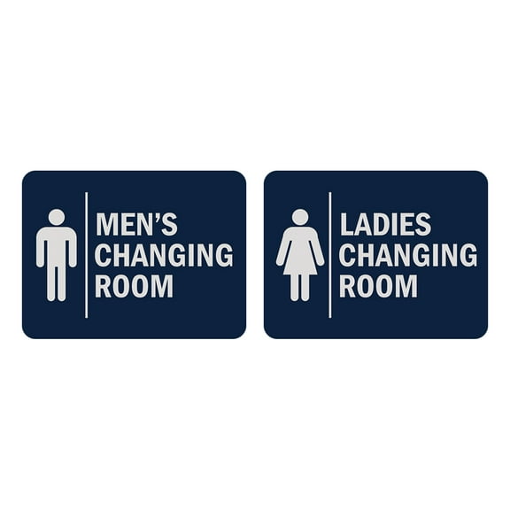 Signs ByLITA Classic Framed Men's Changing Room and Ladies Changing Room 2 PACK Sign (Navy Blue / White) - Large