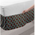 thumbnail image 2 of Vintage Bed Skirt, Classical Geometric Composition with Floral Elements Victorian Inspirations, Elastic Bedskirt Dust Ruffle Wrap Around for Bedding Decor, 4 Sizes, Coral Pale Blue, by Ambesonne, 2 of 2