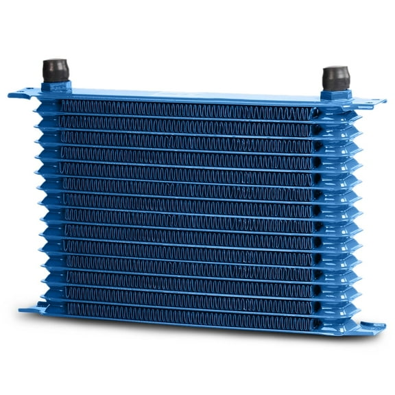 CROSSDESIGN New Universal 15 Row AN10 Aluminum Transmission Engine Oil Cooler Blue