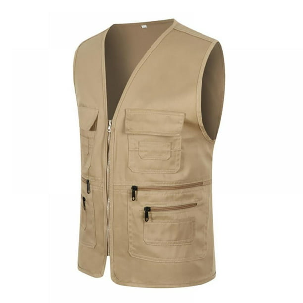 Men's Fishing Vest Utility Shooting Safari Travel Vest with Pockets ...